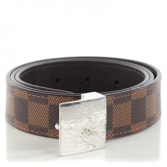 Louis Vuitton Unisex Damier Ebene PARIS Graphite‎ Buckle Belt 100/40 AUTHENTIC main image 7